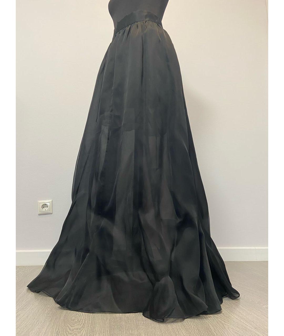 CHANEL PRE-OWNED Черная шелковая юбка макси, фото 2