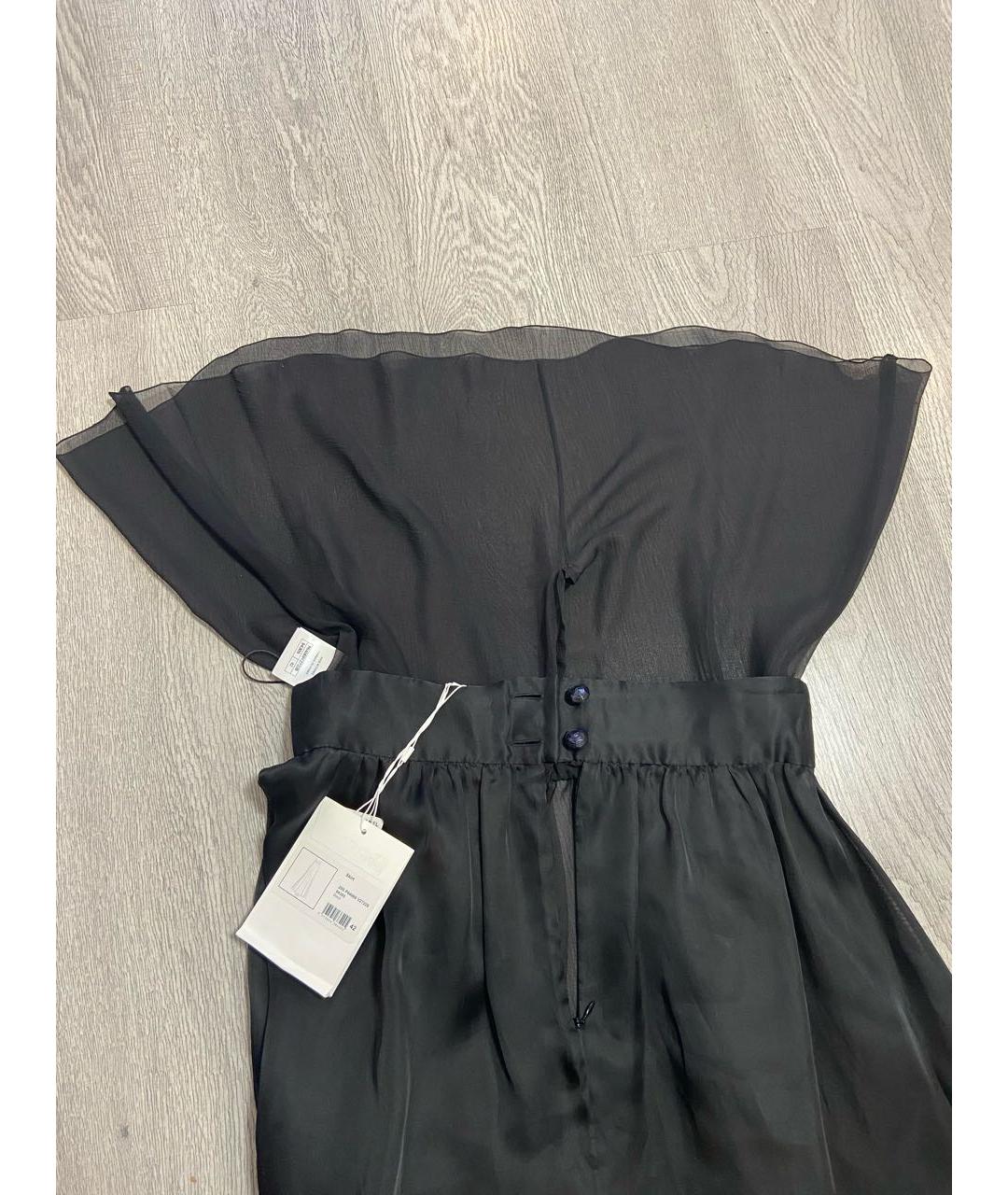 CHANEL PRE-OWNED Черная шелковая юбка макси, фото 4