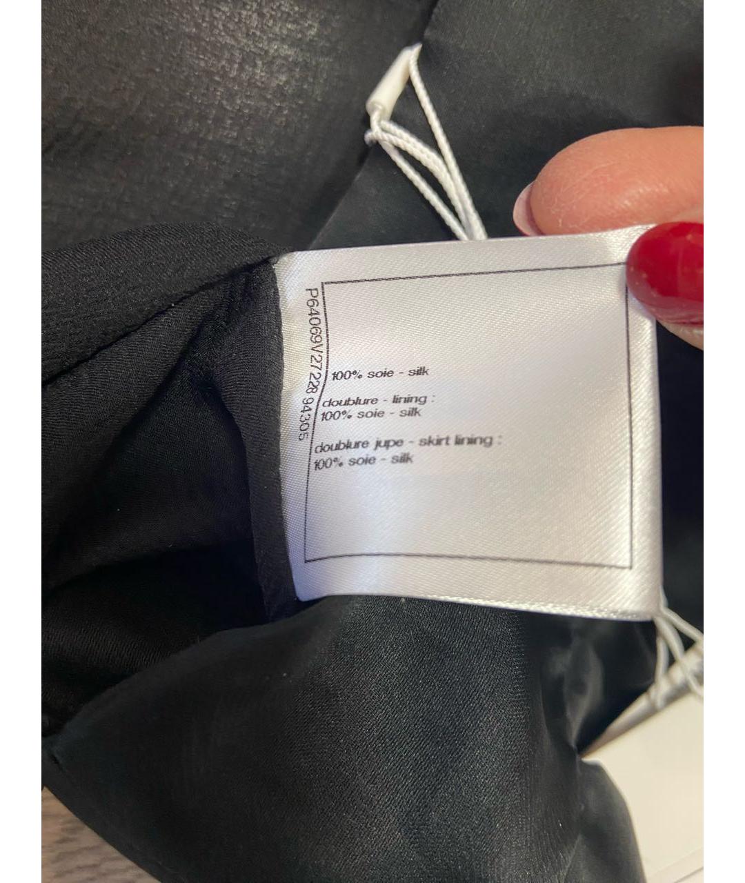 CHANEL PRE-OWNED Черная шелковая юбка макси, фото 7