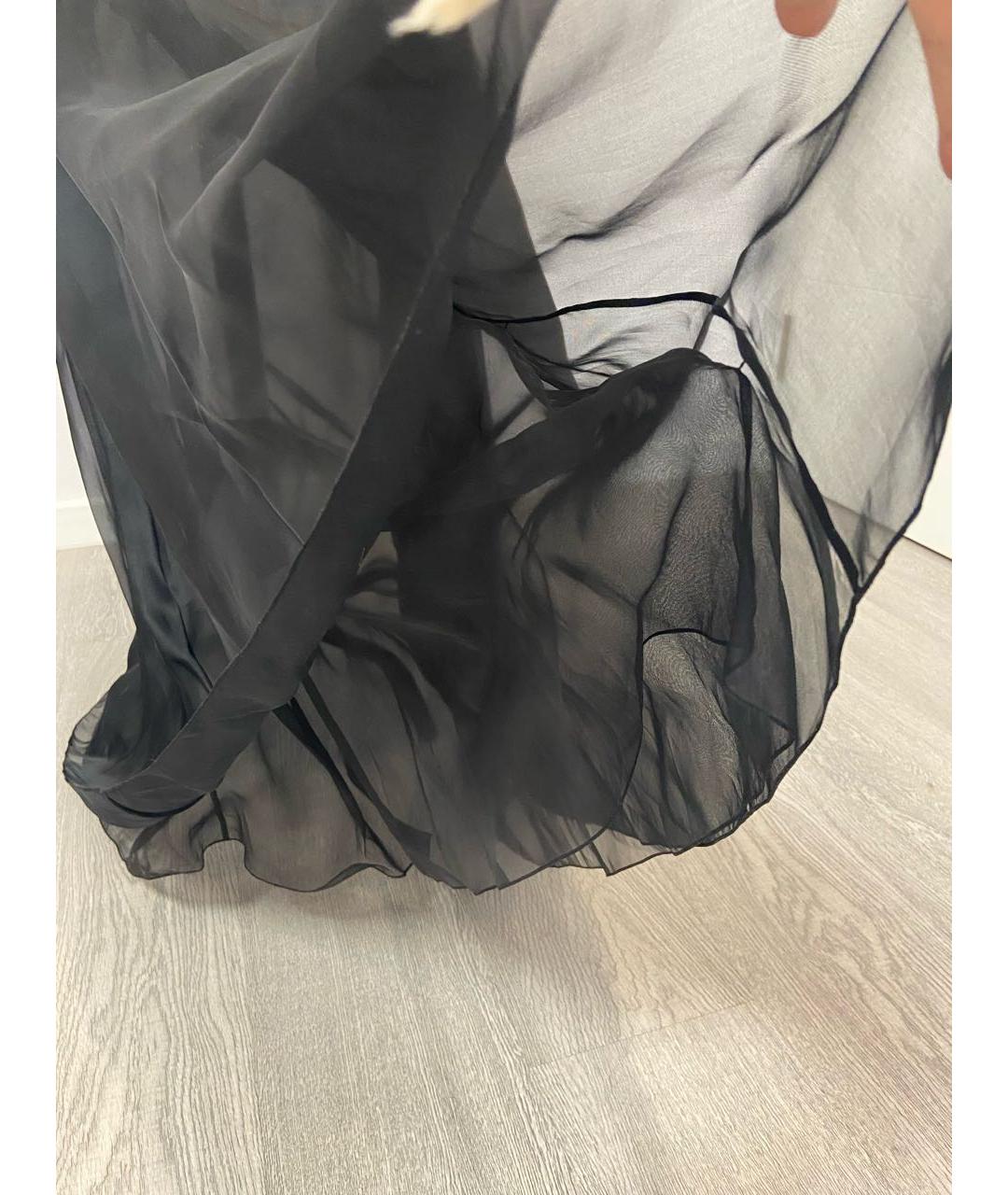 CHANEL PRE-OWNED Черная шелковая юбка макси, фото 5