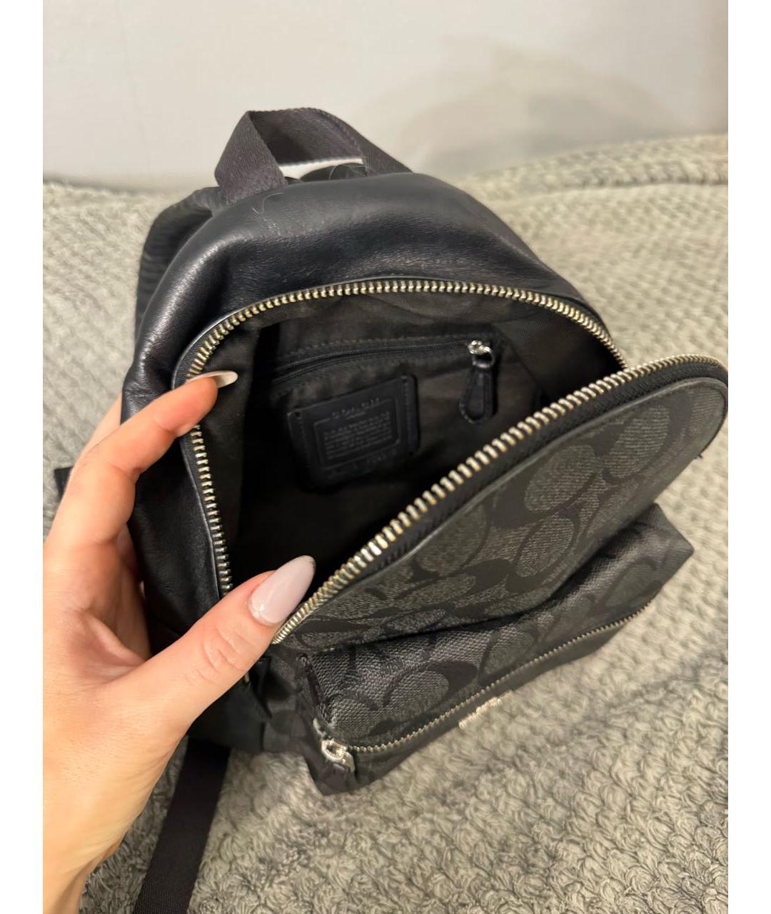 COACH Серый кожаный рюкзак, фото 7