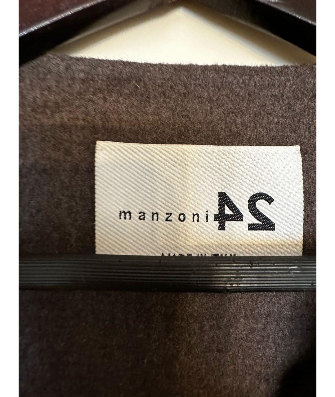 MANZONI 24 Коричневый меховой жилет, фото 3