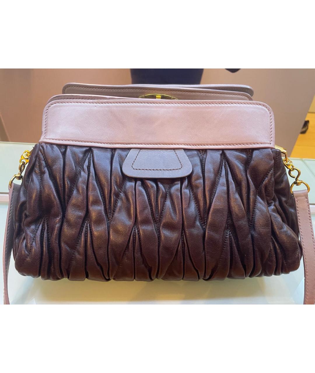 MIU MIU Фиолетовая кожаная сумка через плечо, фото 4