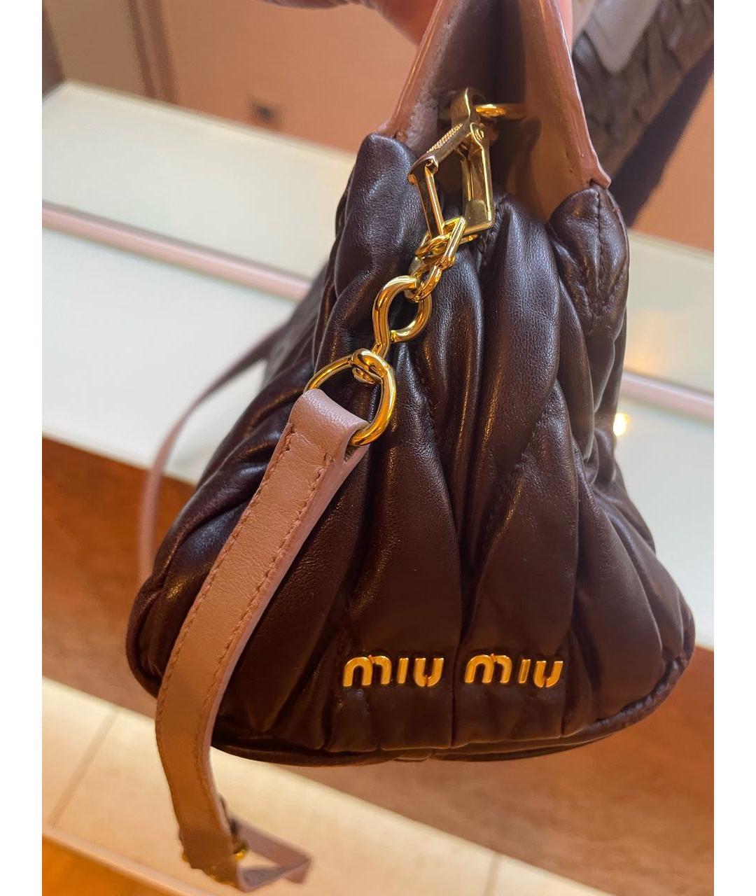 MIU MIU Фиолетовая кожаная сумка через плечо, фото 5
