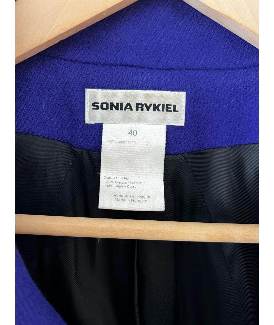 SONIA RYKIEL Фиолетовое шерстяное пальто, фото 3