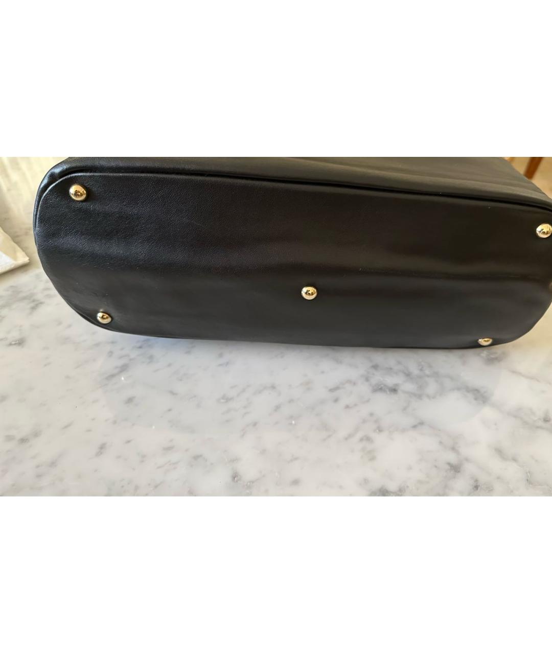 FURLA Черная кожаная сумка тоут, фото 4