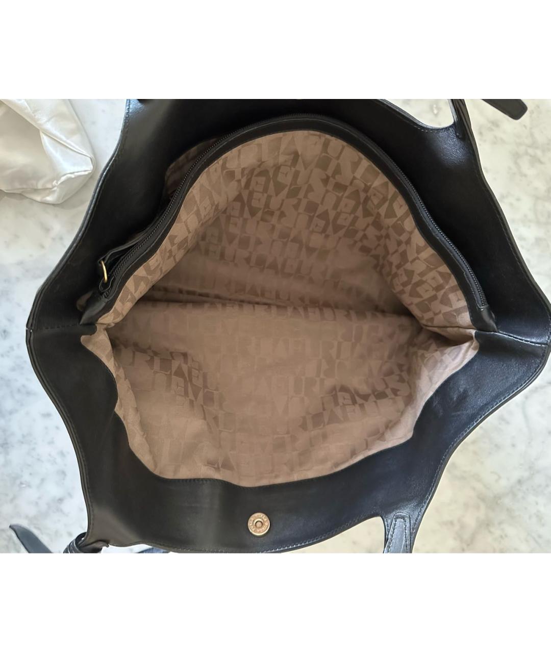 FURLA Черная кожаная сумка тоут, фото 7