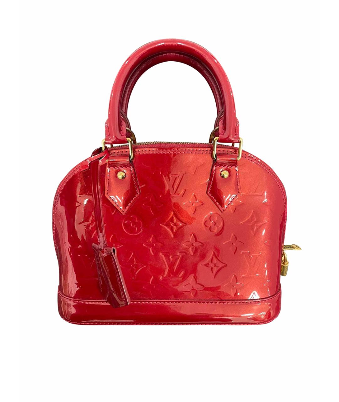 LOUIS VUITTON Красная сумка с короткими ручками из лакированной кожи, фото 1