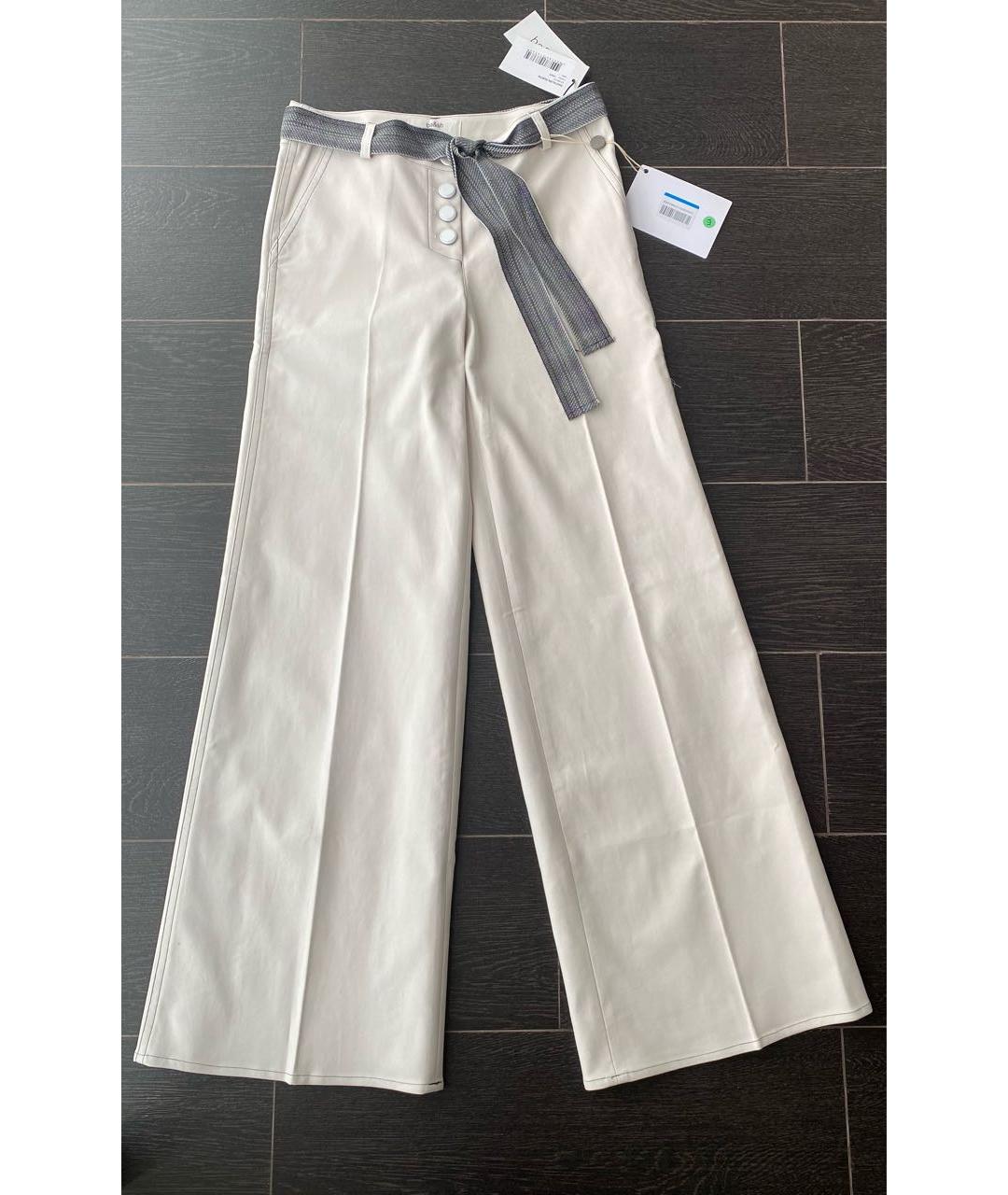BA&SH Белые хлопко-эластановые брюки широкие, фото 5