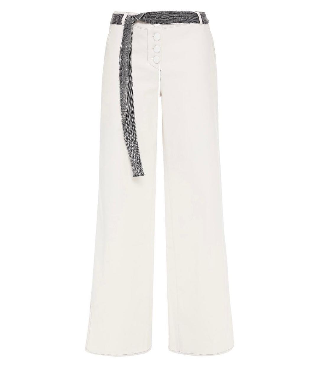BA&SH Белые хлопко-эластановые брюки широкие, фото 9