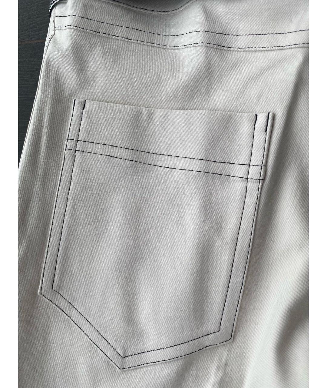 BA&SH Белые хлопко-эластановые брюки широкие, фото 8