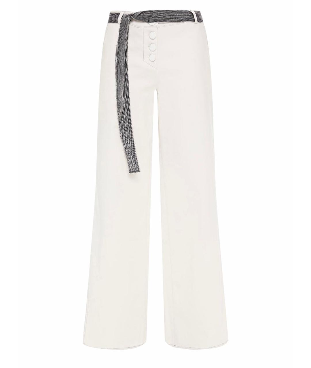 BA&SH Белые хлопко-эластановые брюки широкие, фото 1
