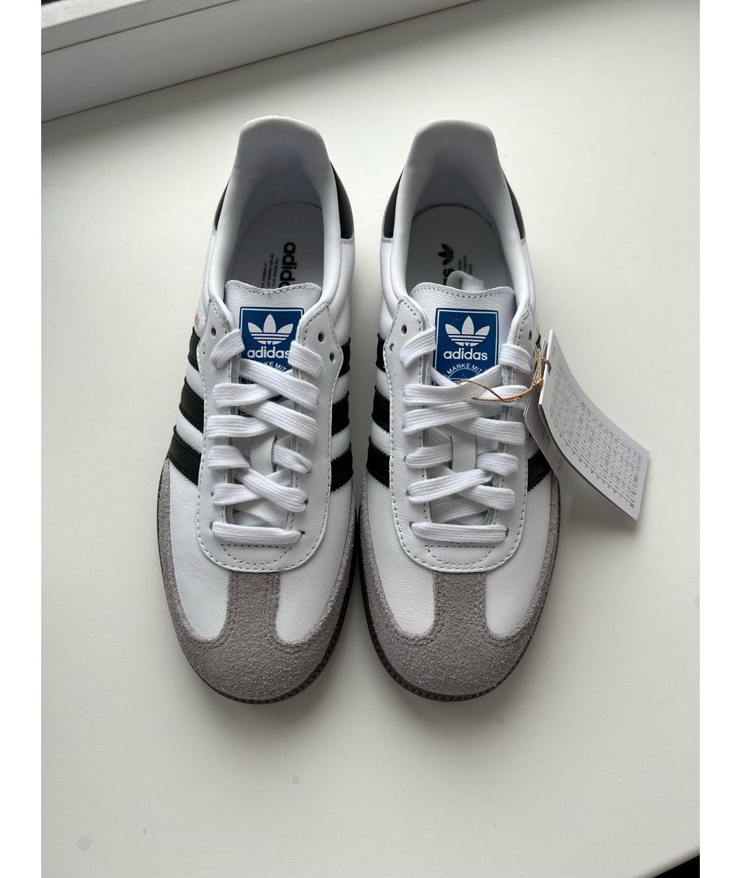 ADIDAS Белые кожаные кеды, фото 2
