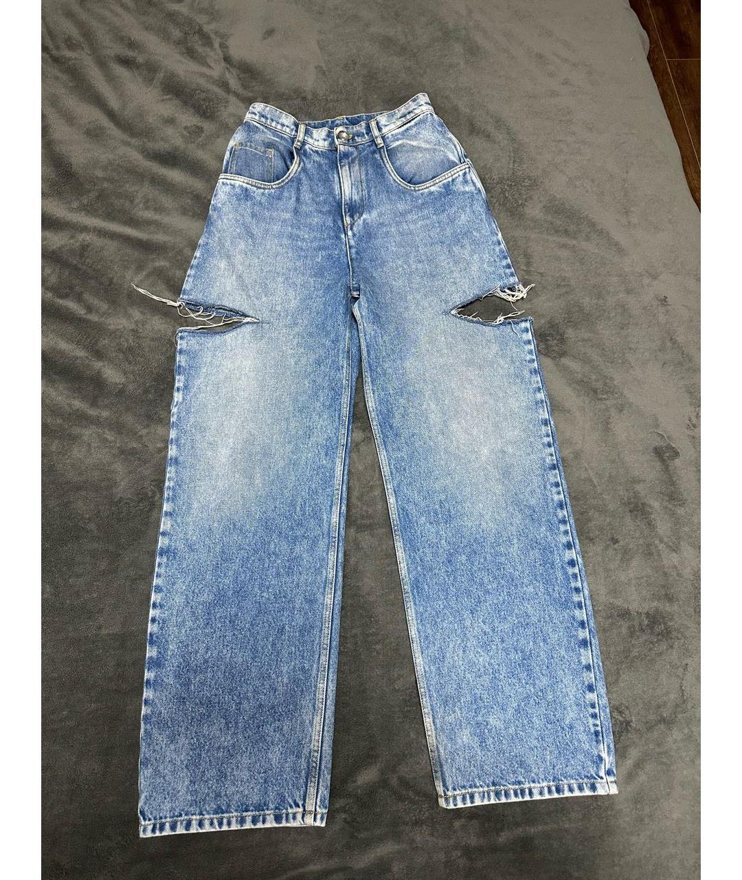 MAISON MARGIELA Голубые прямые джинсы, фото 4