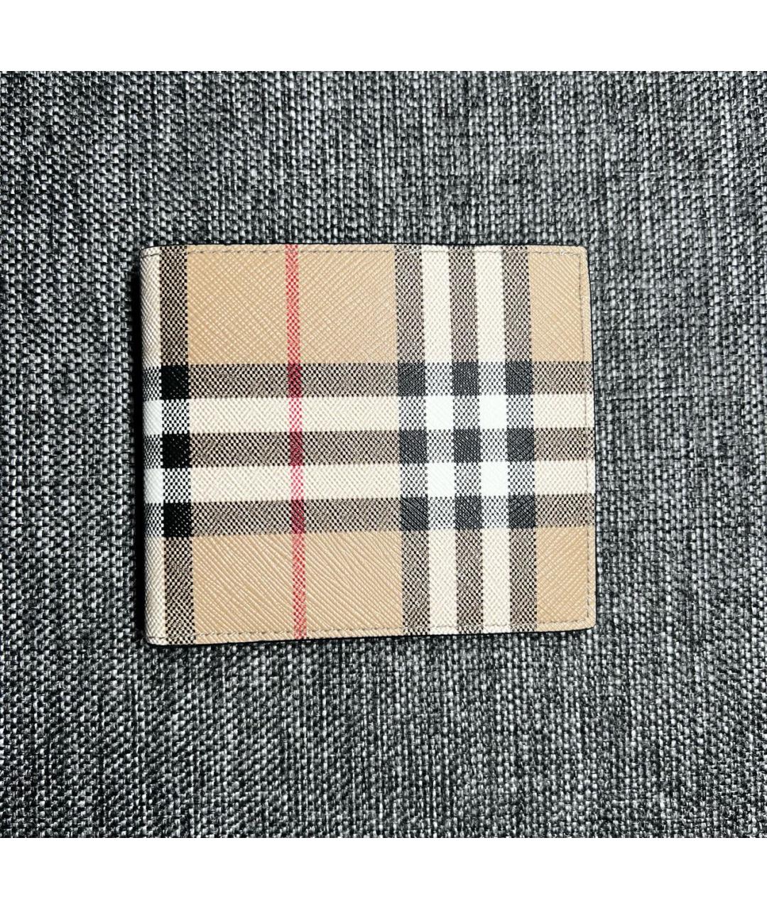 BURBERRY Бежевый кожаный кошелек, фото 5