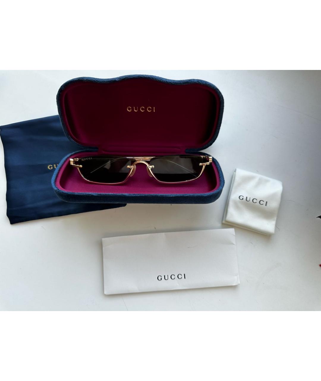 GUCCI Зеленые металлические солнцезащитные очки, фото 6