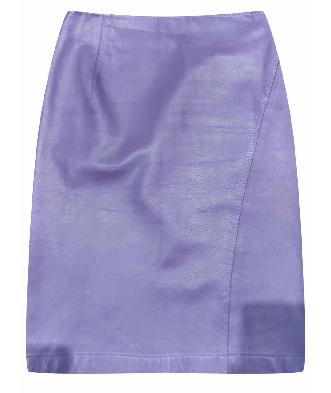 MCM Фиолетовая кожаная юбка миди, фото 1
