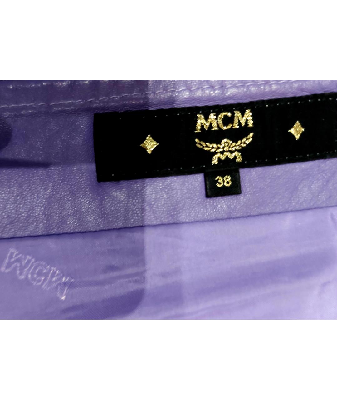 MCM Фиолетовая кожаная юбка миди, фото 3