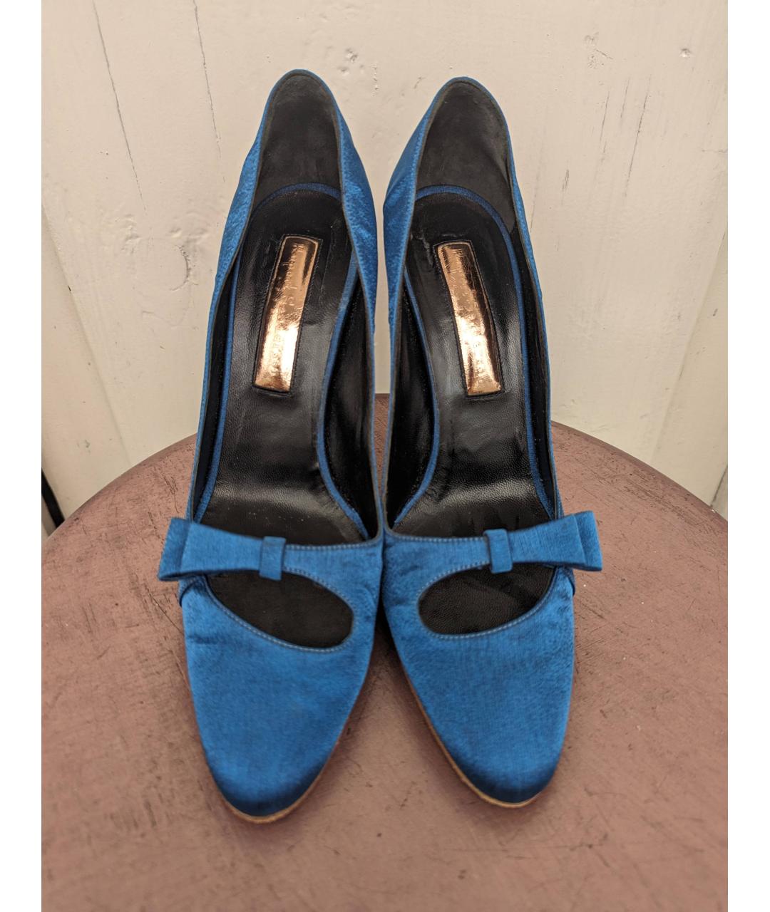 RUPERT SANDERSON Синие текстильные туфли, фото 2