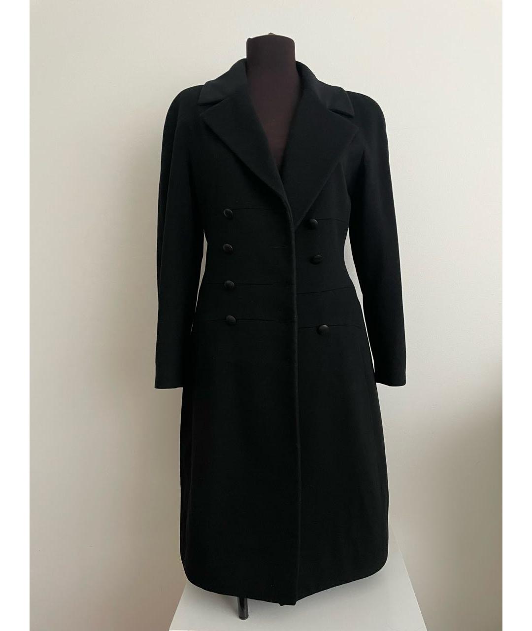 CHANEL PRE-OWNED Черное шерстяное пальто, фото 8