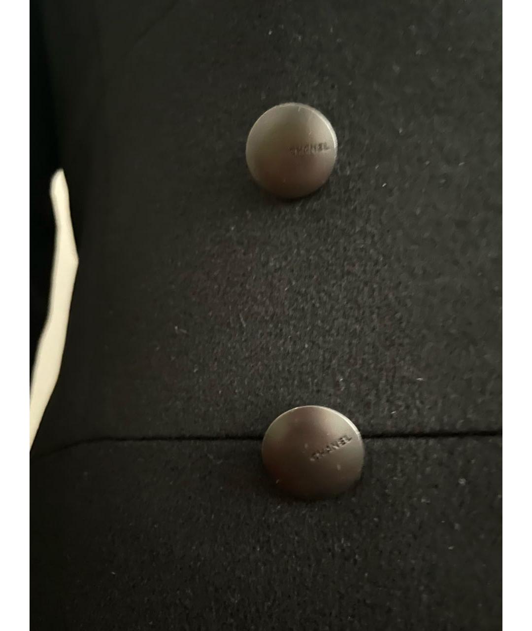 CHANEL PRE-OWNED Черное шерстяное пальто, фото 6