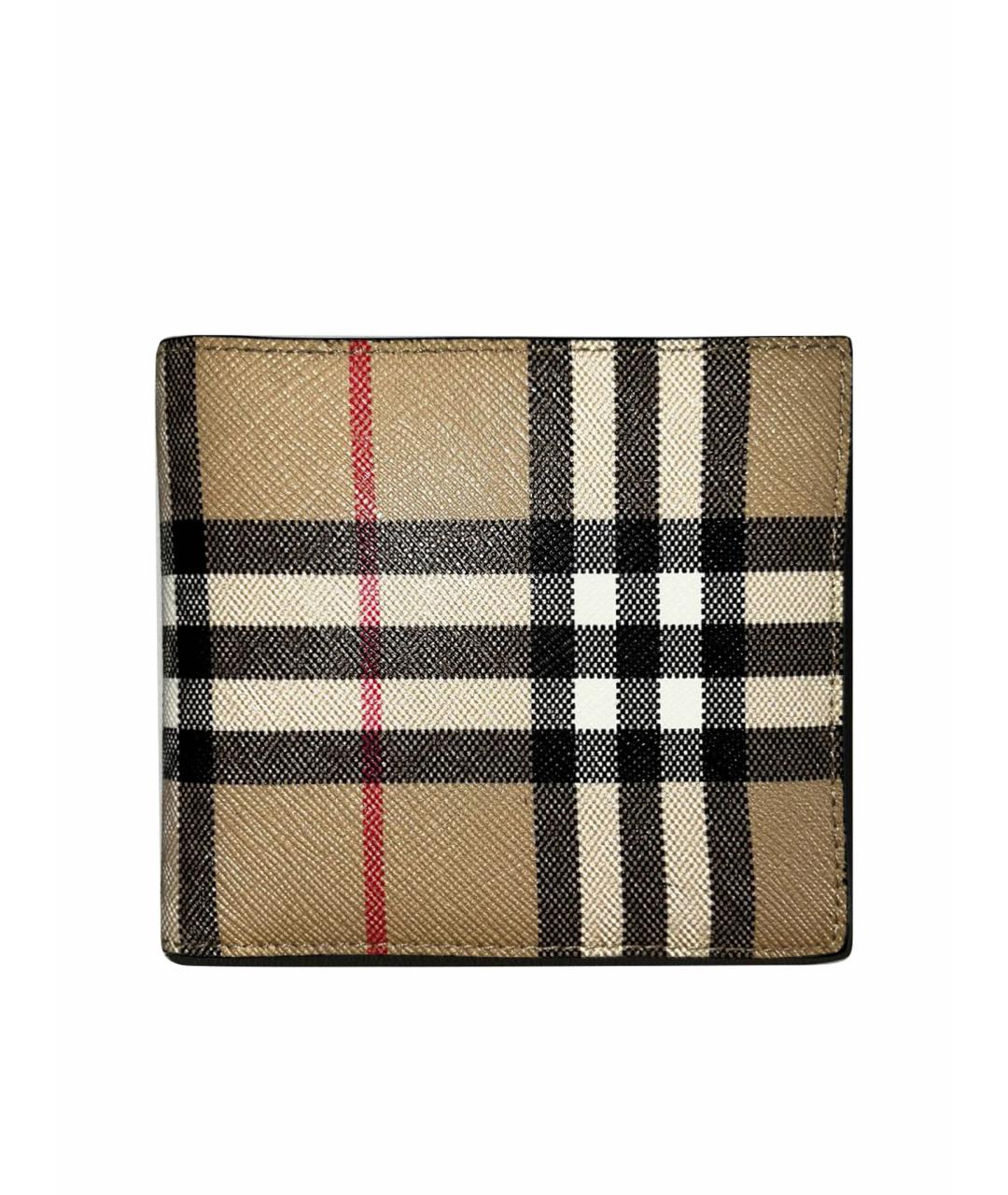 BURBERRY Бежевый кожаный кошелек, фото 1