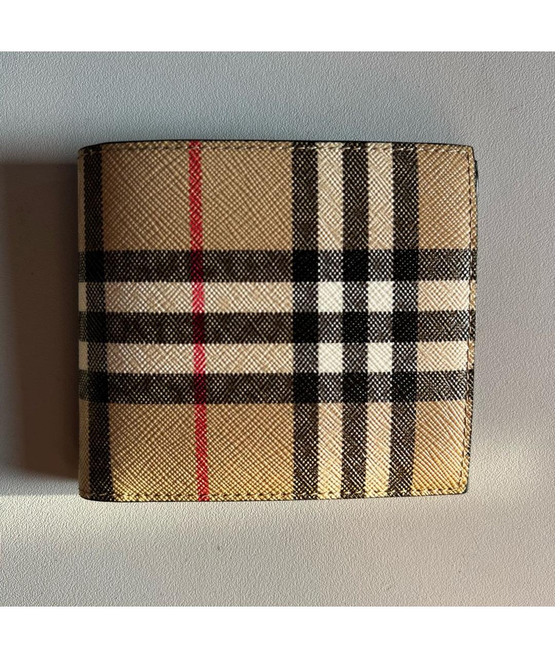 BURBERRY Бежевый кожаный кошелек, фото 2