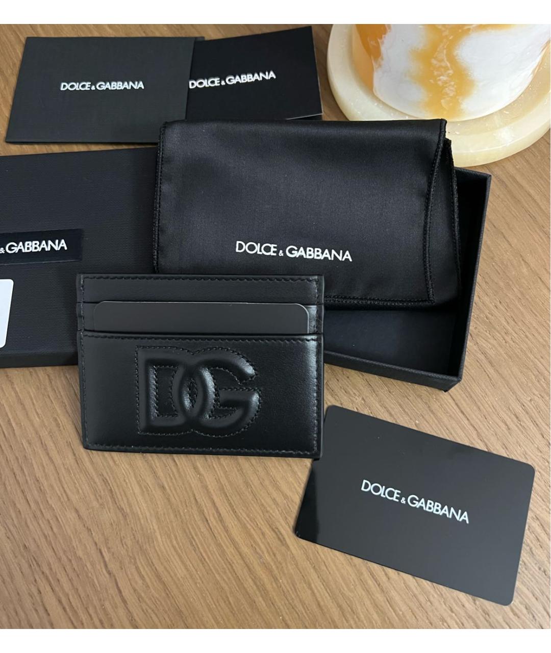 DOLCE&GABBANA Черный кожаный кардхолдер, фото 2