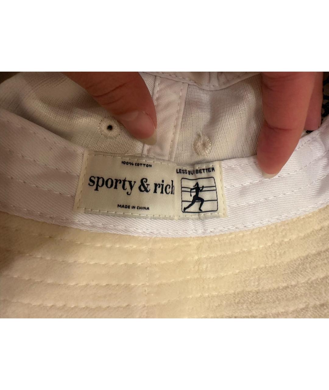 SPORTY AND RICH Бежевая бархатная панама, фото 4