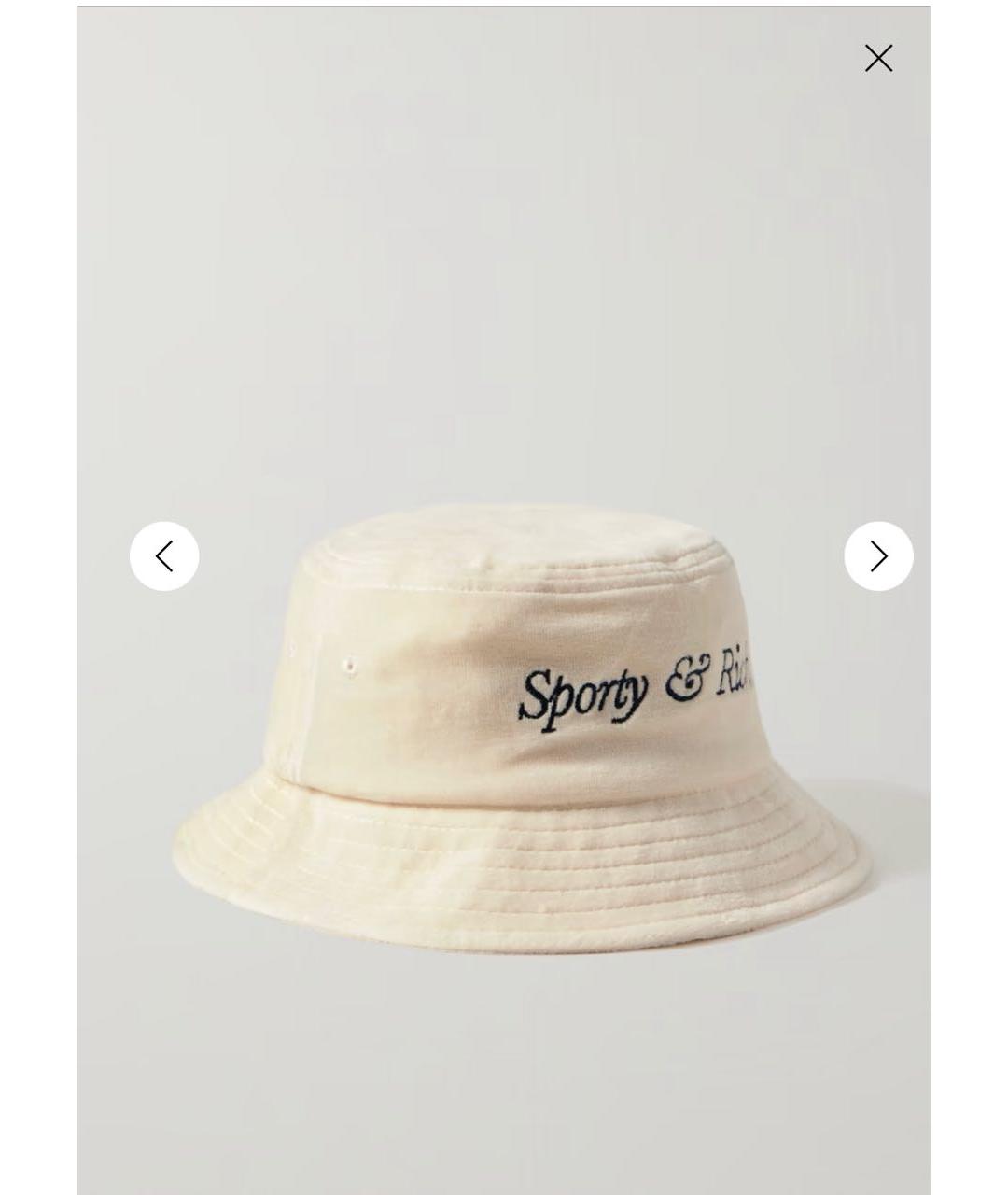 SPORTY AND RICH Бежевая бархатная панама, фото 5