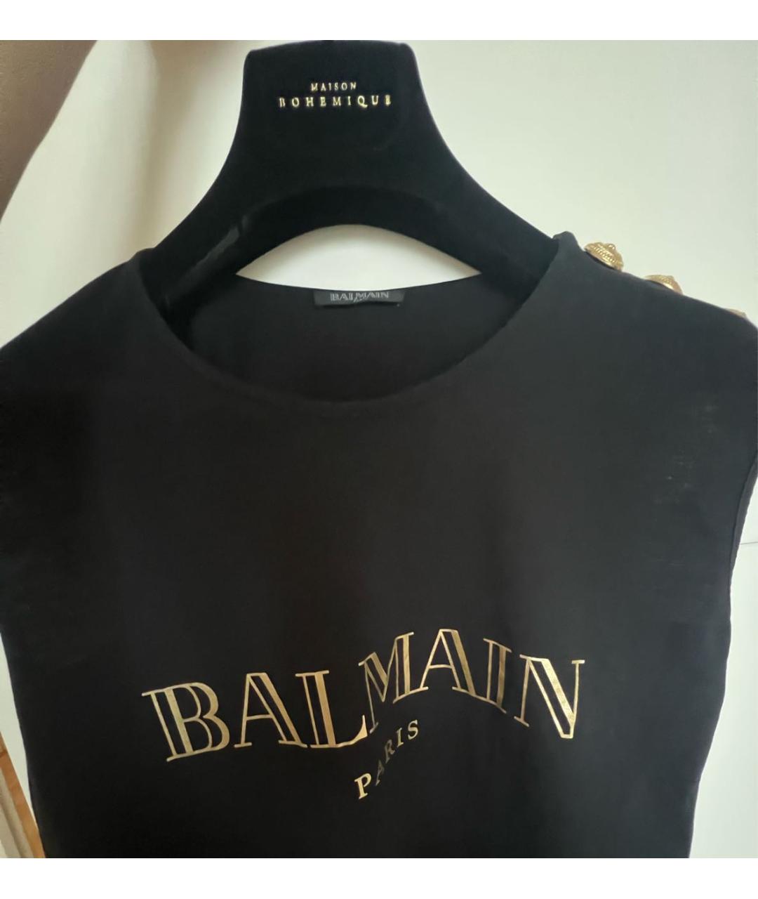 BALMAIN Черная майка, фото 5