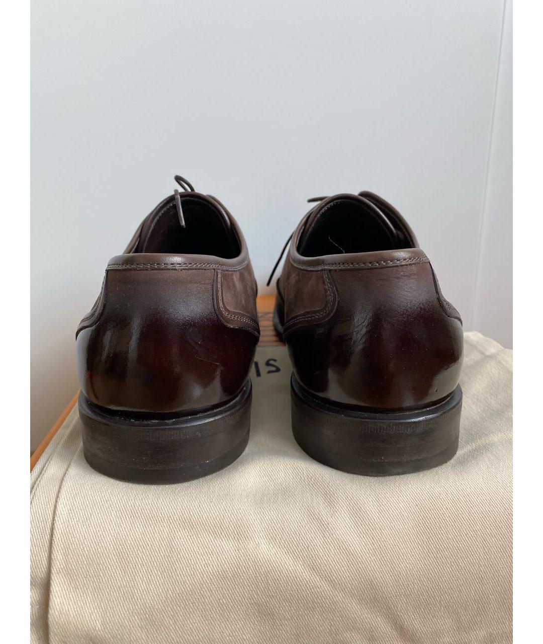 LOUIS VUITTON PRE-OWNED Коричневые нубуковые туфли, фото 7