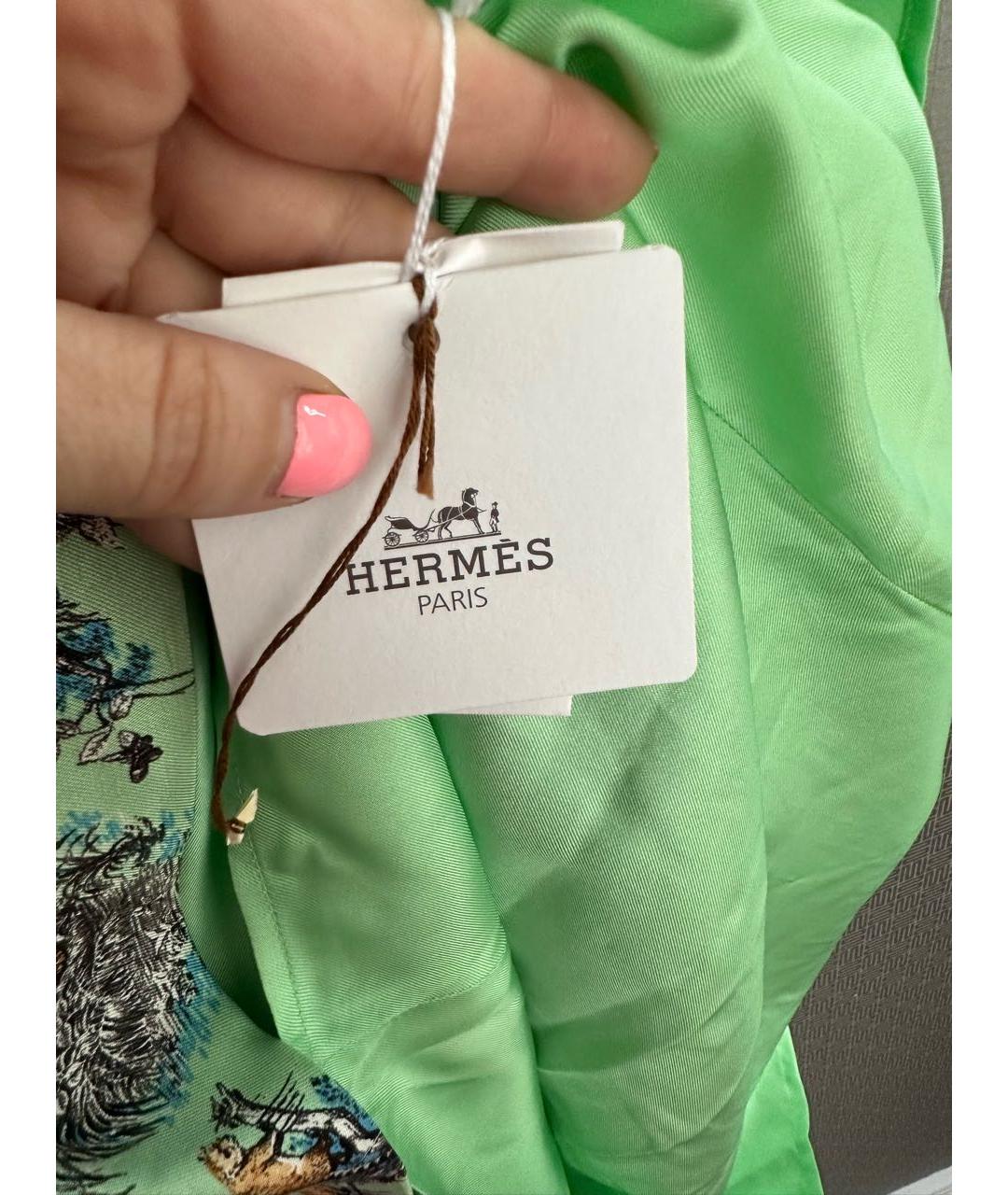 HERMES PRE-OWNED Мульти шелковая юбка миди, фото 5