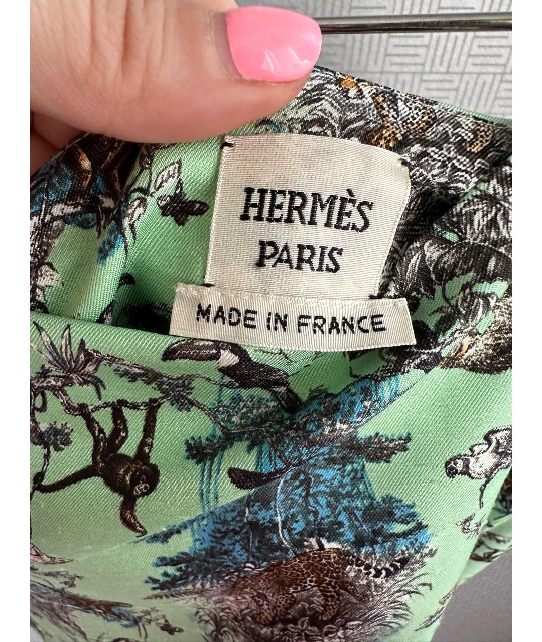 HERMES PRE-OWNED Мульти шелковая юбка миди, фото 3