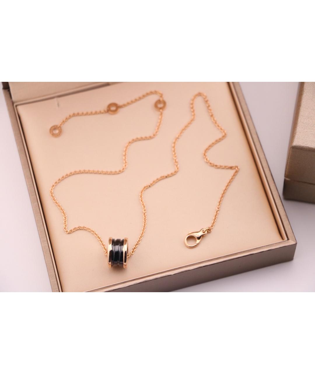 BVLGARI Черная подвеска из розового золота, фото 5