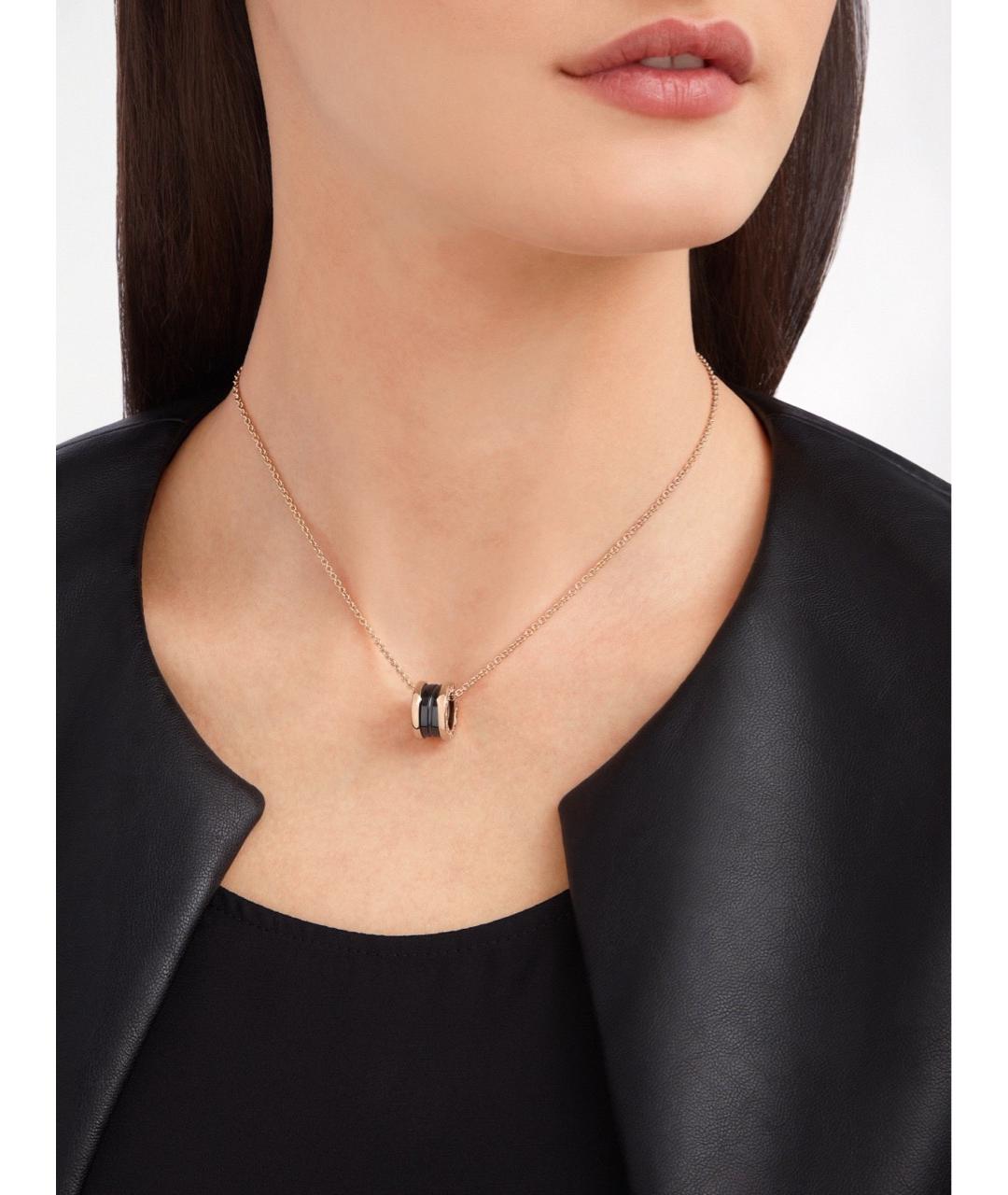 BVLGARI Черная подвеска из розового золота, фото 7