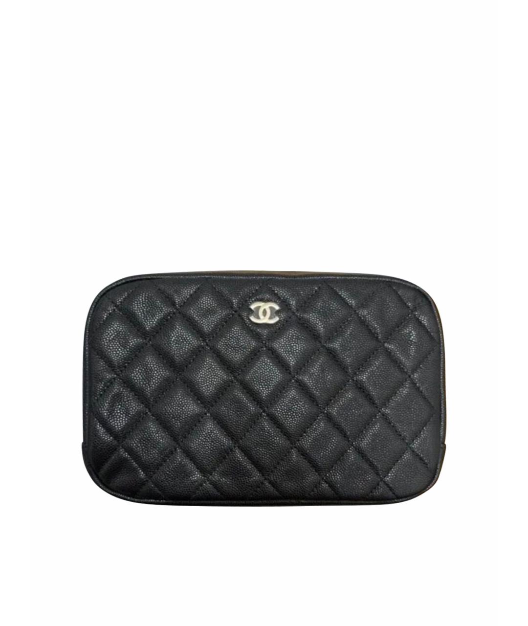 CHANEL Черная кожаная косметичка, фото 1