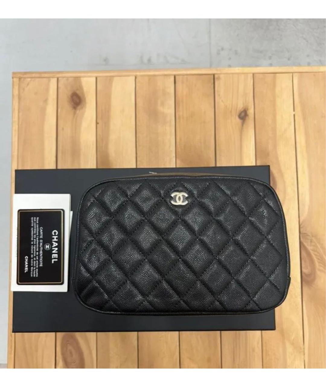 CHANEL Черная кожаная косметичка, фото 4