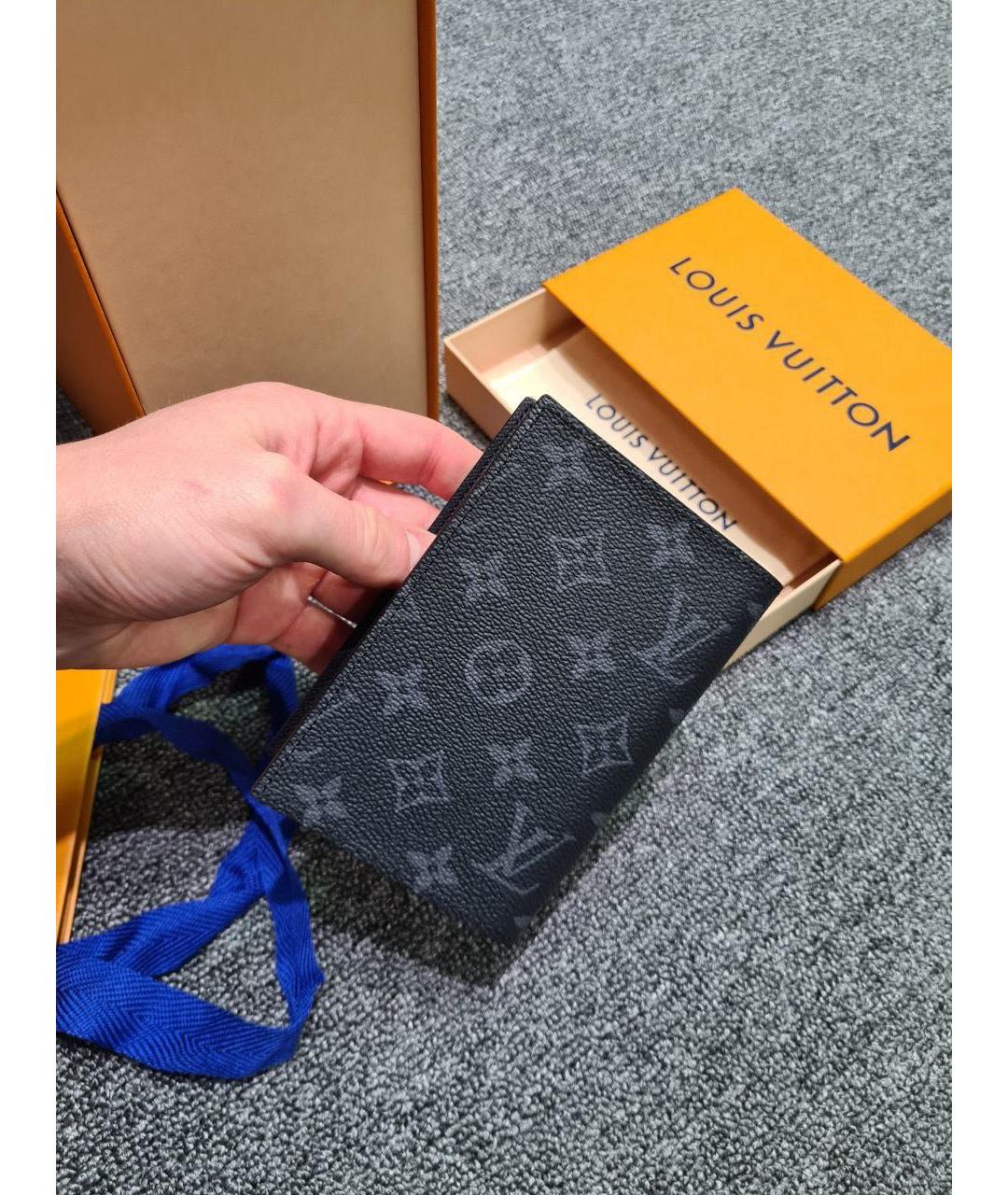 LOUIS VUITTON PRE-OWNED Черная кожаная визитница, фото 4