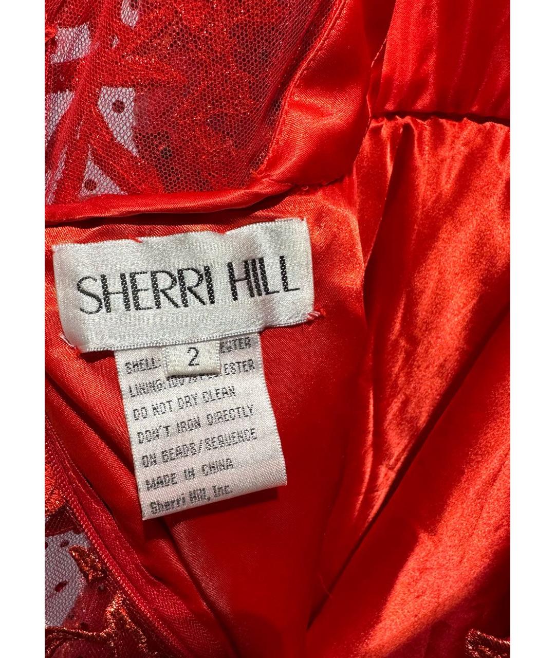 SHERRI HILL Красное полиэстеровое вечернее платье, фото 3