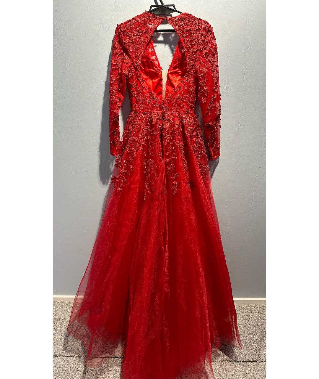 SHERRI HILL Красное полиэстеровое вечернее платье, фото 2