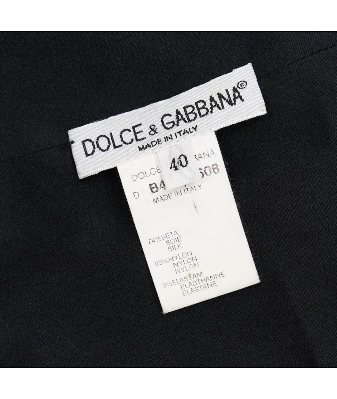 DOLCE&GABBANA Черная шелковая блузы, фото 5