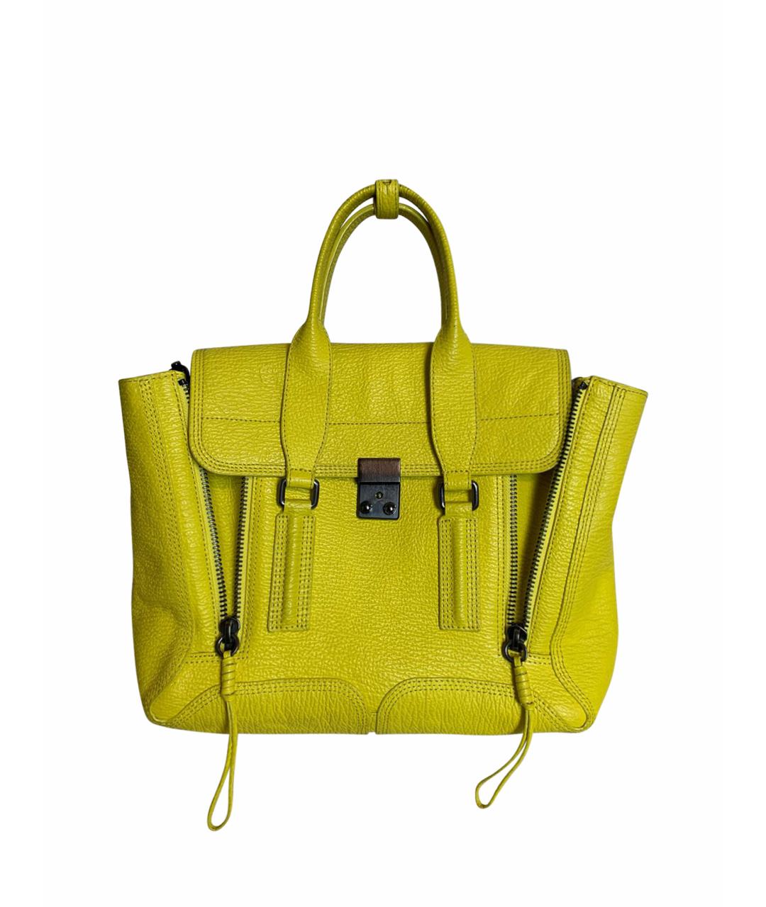 3.1 PHILLIP LIM Желтая кожаная сумка с короткими ручками, фото 1