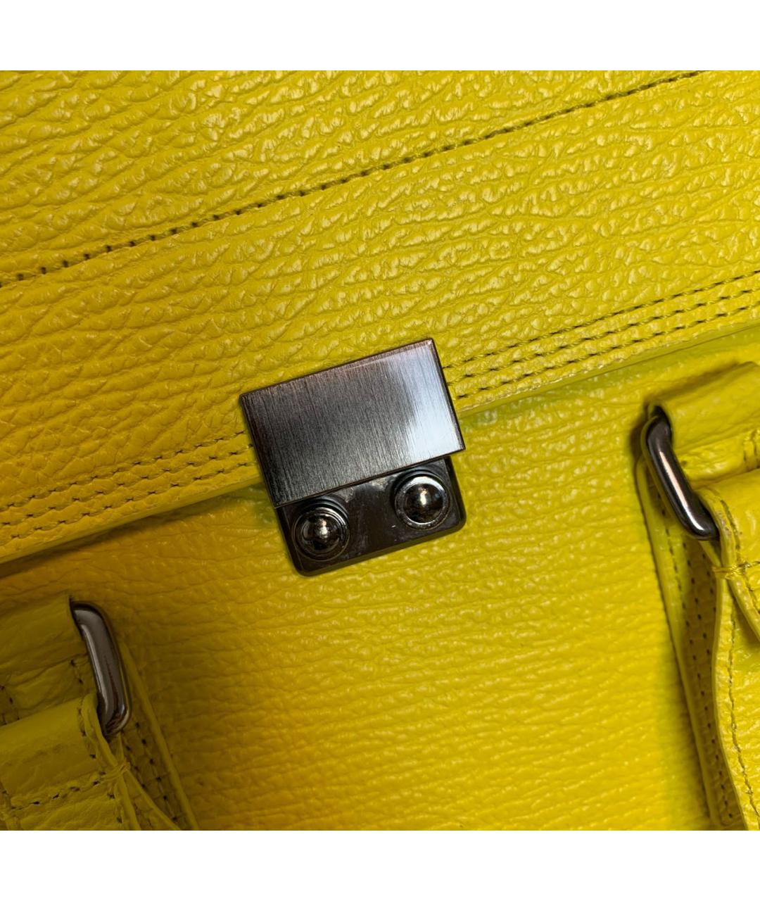 3.1 PHILLIP LIM Желтая кожаная сумка с короткими ручками, фото 4