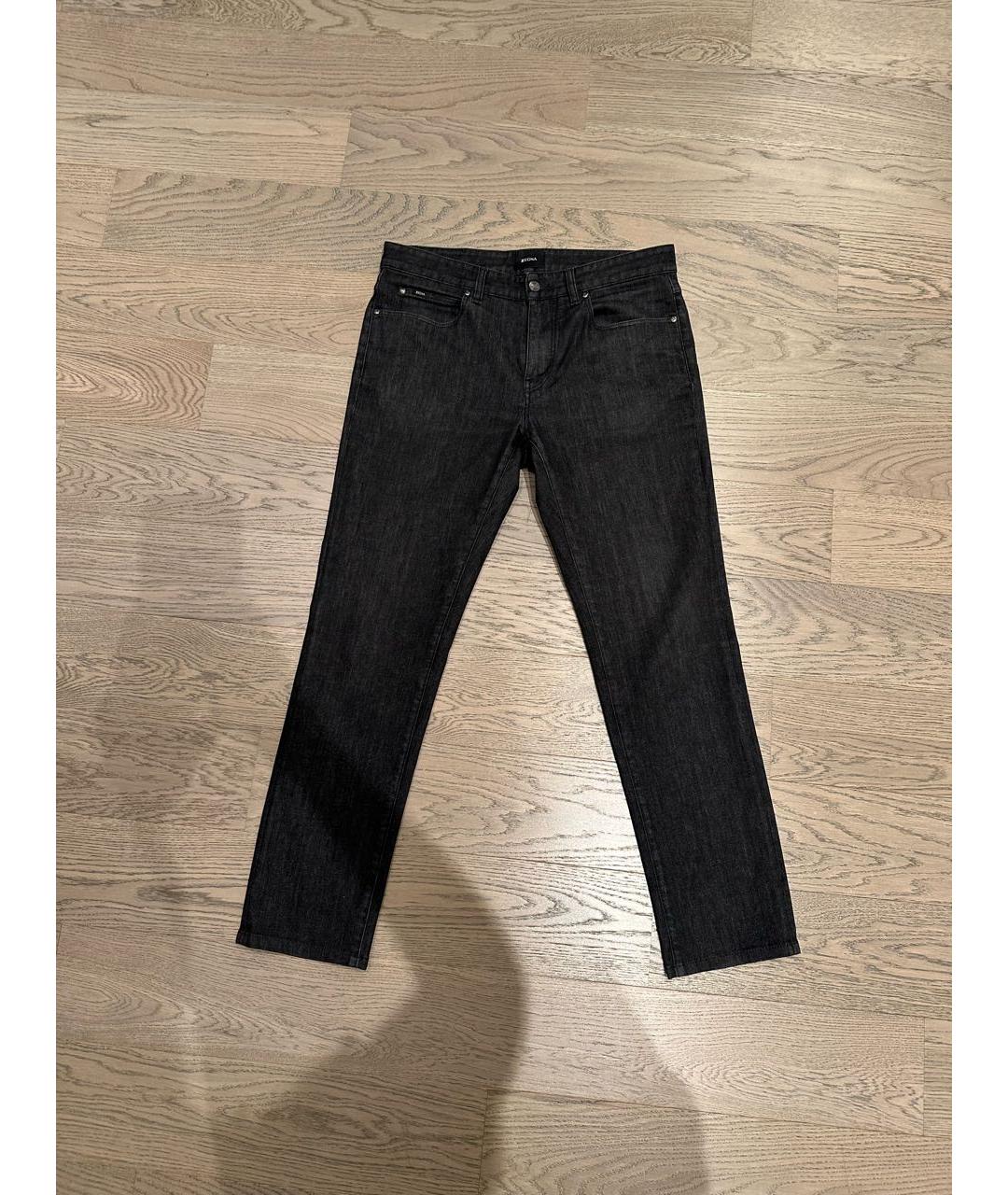 ZZEGNA Черные хлопковые джинсы скинни, фото 5