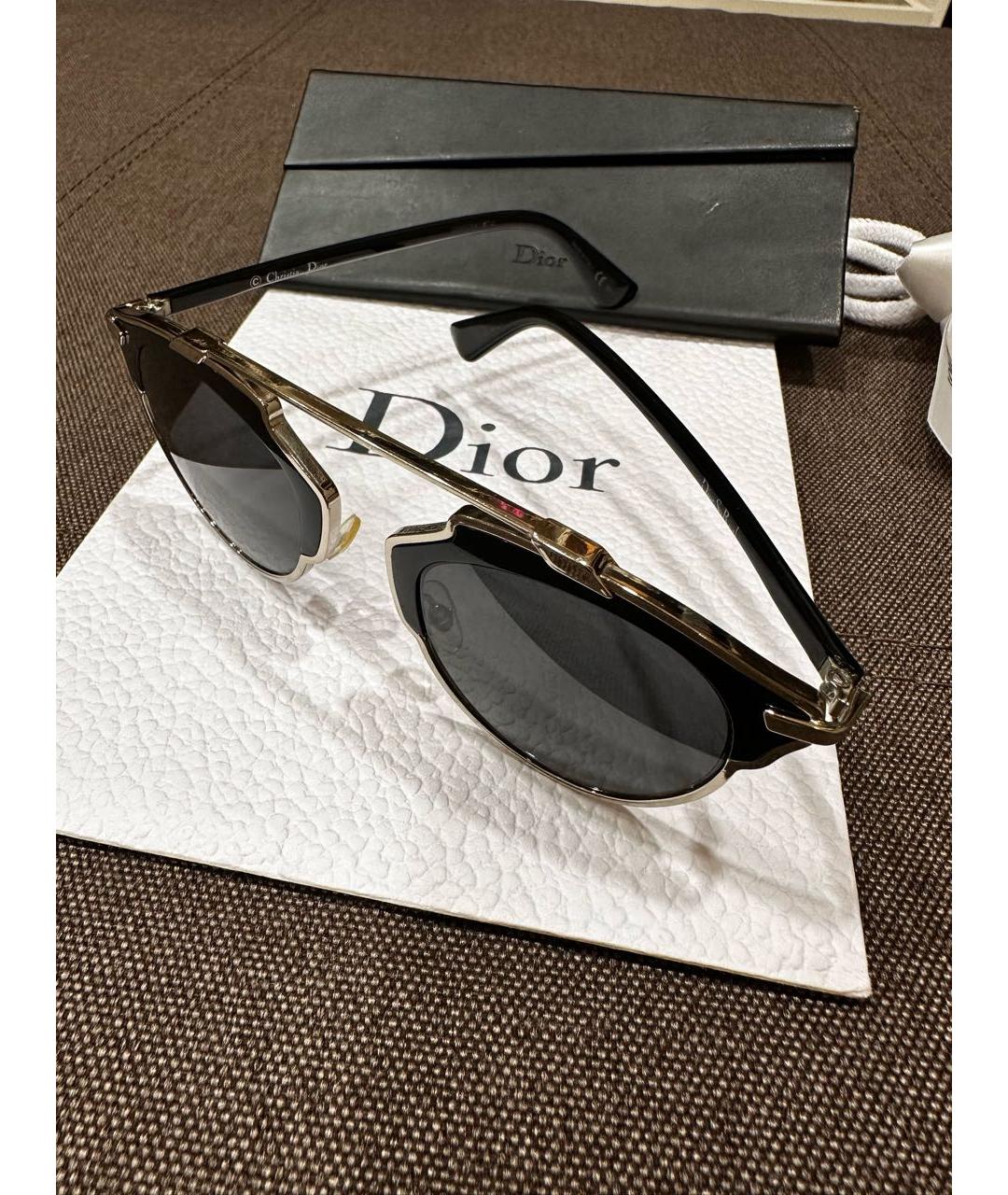 CHRISTIAN DIOR Черные пластиковые солнцезащитные очки, фото 2