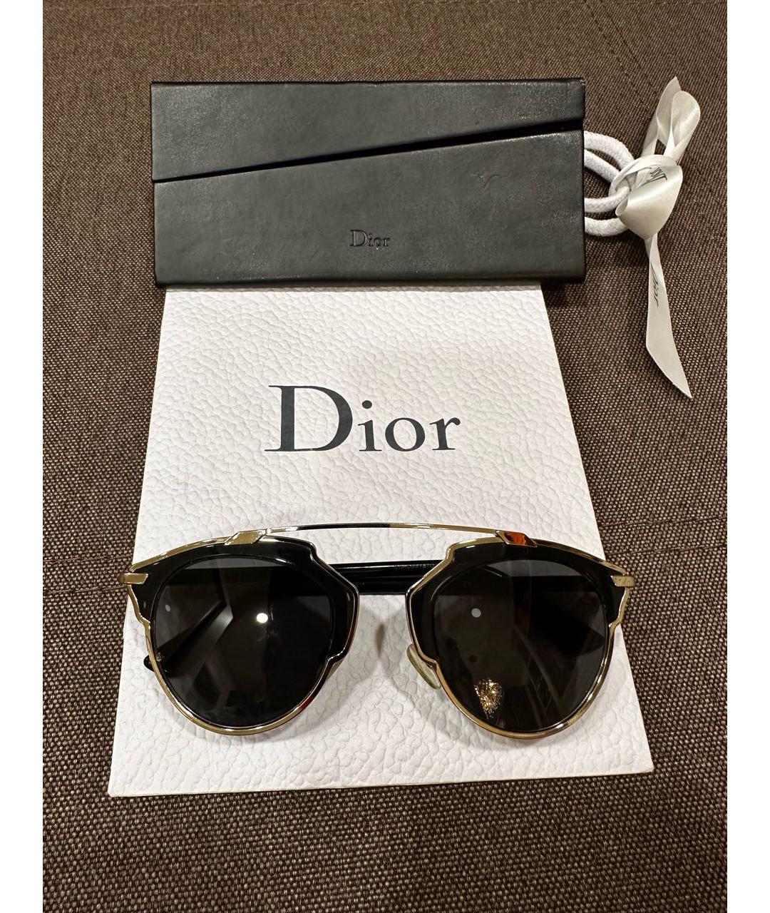 CHRISTIAN DIOR Черные пластиковые солнцезащитные очки, фото 4