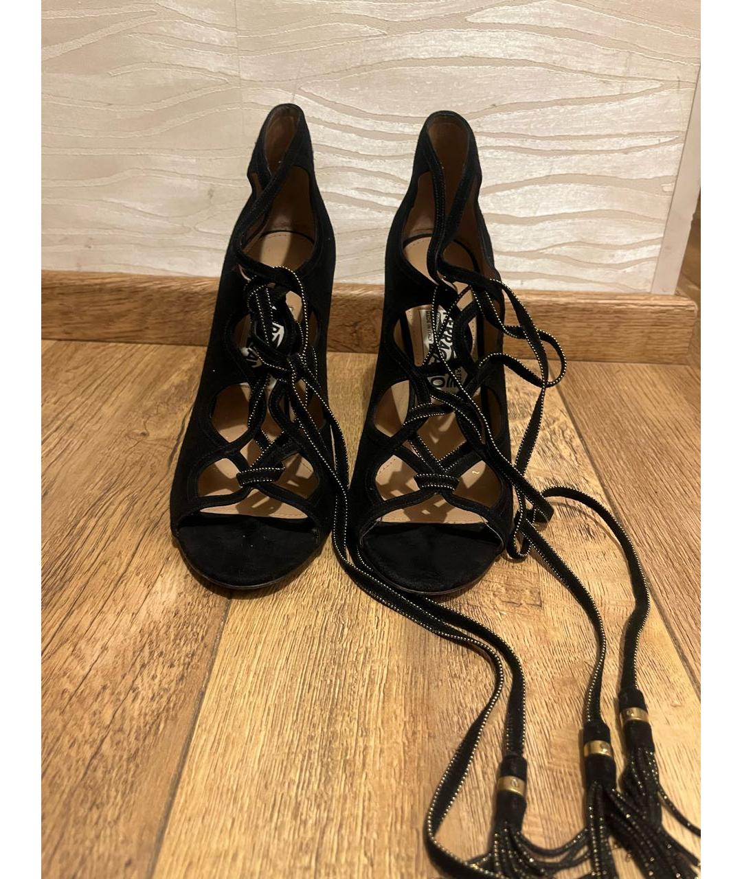 FERRAGAMO Черные замшевые туфли, фото 2