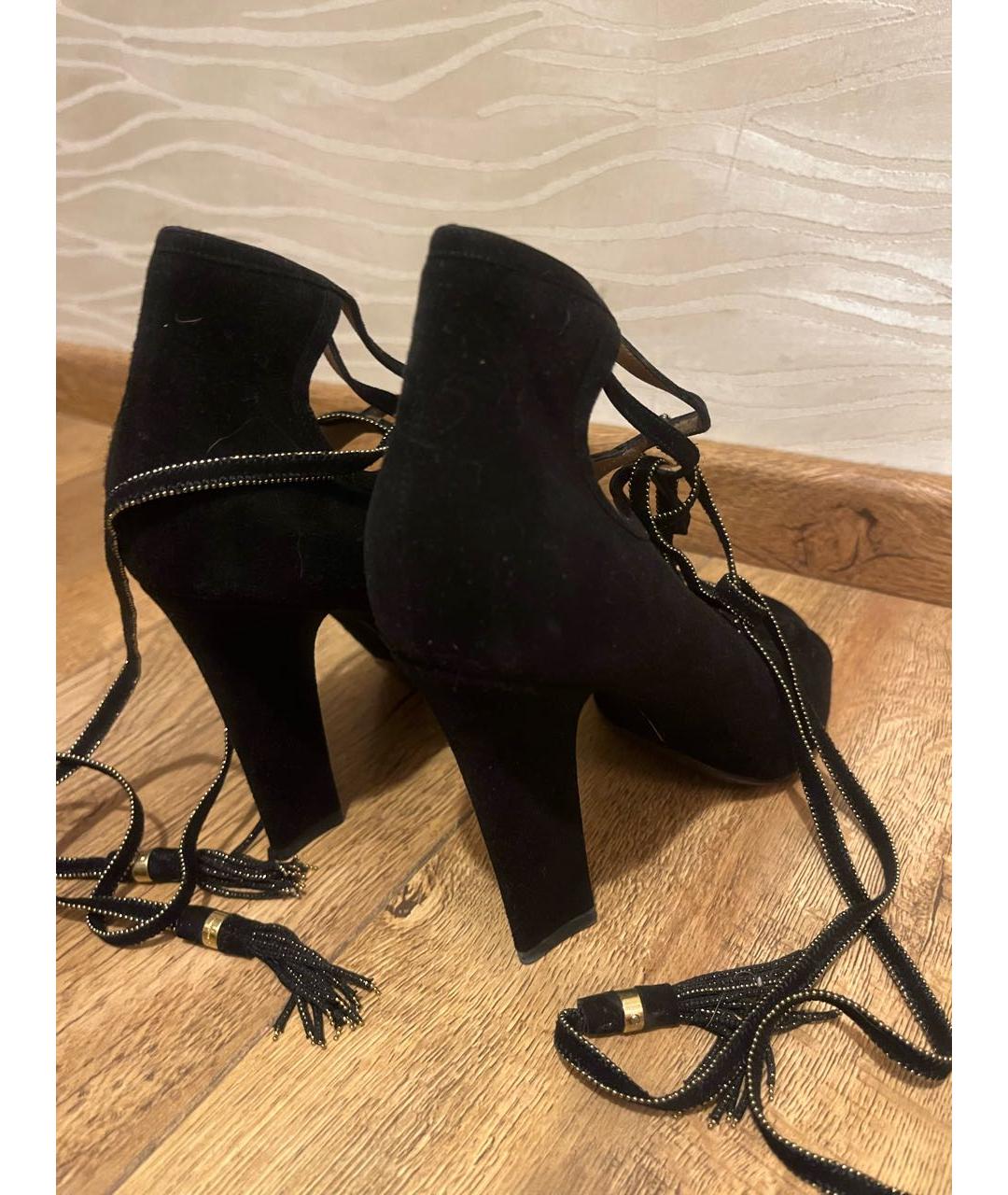 FERRAGAMO Черные замшевые туфли, фото 4