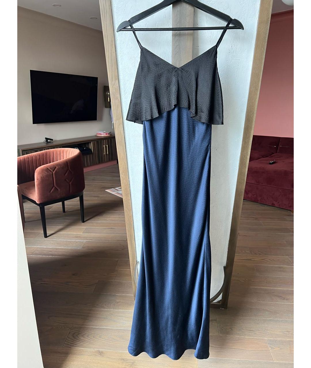 DIANE VON FURSTENBERG Темно-синее шелковое коктейльное платье, фото 8